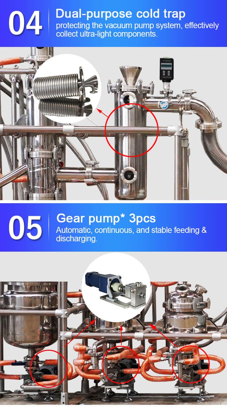 stainless steel short path distillation equipment cold trap
